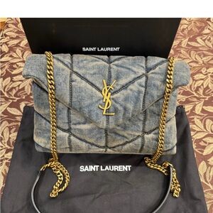 YSL TOY LOU LOU PUFFER IN DENIM - Yves saint laurent